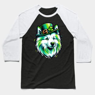 American Eskimo Dog Celebrates Saint Patrick's Day Baseball T-Shirt